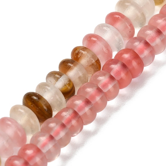 Арбуз камень стеклянные бусы пряди, рондель