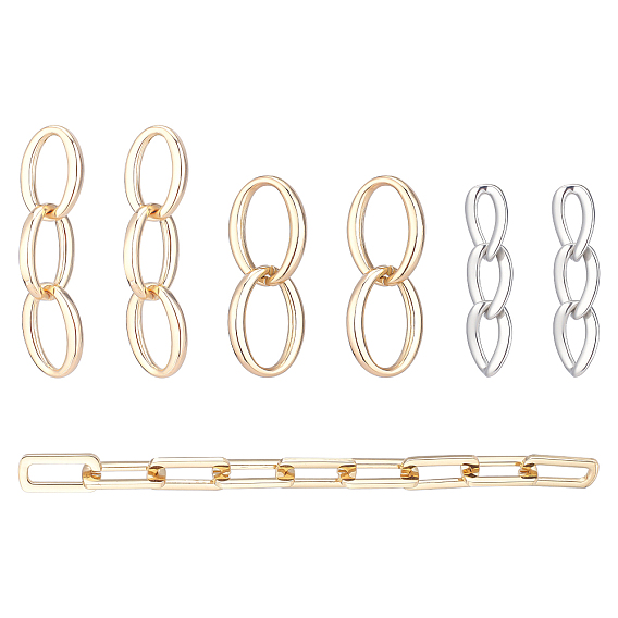 4 Styles Zinc Alloy Decorated Chain, Bag Replacement Ascccessories