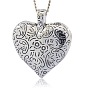 CCB Plastic Pendants, Heart with Flower Patterns, 40x35x9mm, Hole: 3mm