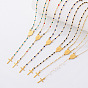 Vintage Resin Rosary Bead Necklaces, 304 Stainless Steel Religion Cross Virgin Pendant Necklaces for Women, Golden