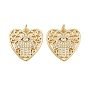 Латунные микро проложить кубического циркония подвески, сердце с рукой хамса