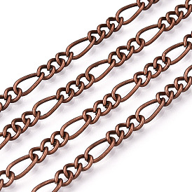 Iron Figaro Chains Mother-Son Chains, Unwelded, with Spool, Mother Link: 0.8x3.5x7mm, Son Link: 0.8x3x4.2mm, about 328.08 Feet(100m)/roll