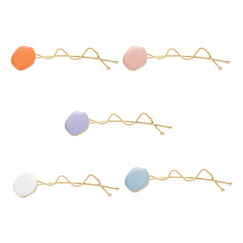 Geometric Alloy Candy Color Twisted Hair Clip - Circle Shape, Oil Drop.