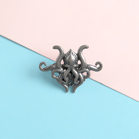 Octopus Dance Alloy Brooch - Unique Badge for Fashionable Style Display
