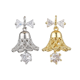 Покрытие стойки латунь с подвесками из фианита, долговечный, без свинца и без кадмия, колокол прелести