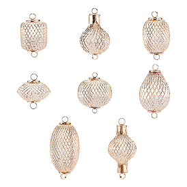 Eco-Friendly Iron Links Connectors, with Crystal Rhinestone inside, Cadmium Free & Nickel Free & Lead Free, Lantern