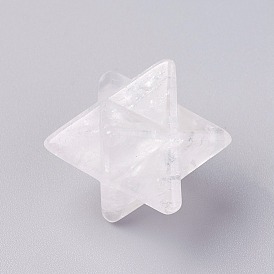 Perles de cristal de quartz naturel, perles de cristal de roche, pas de trous / non percés, Merkaba Star