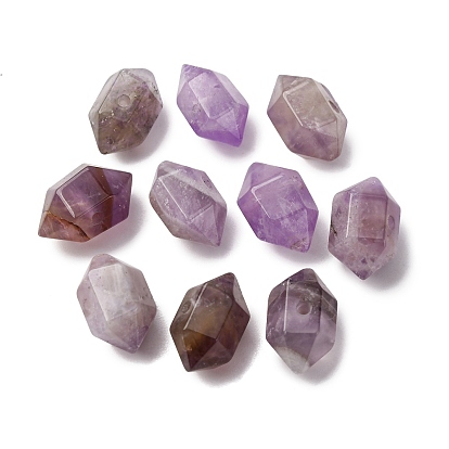 Природный аметист бисера, граненые, двухконусные