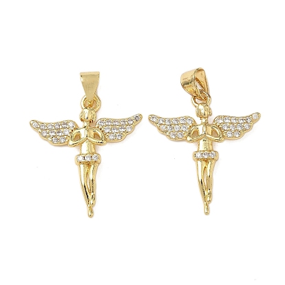 Латунные микро проложить кубического циркония подвески, стойки покрытие, ангел, без свинца и без кадмия, долговечный