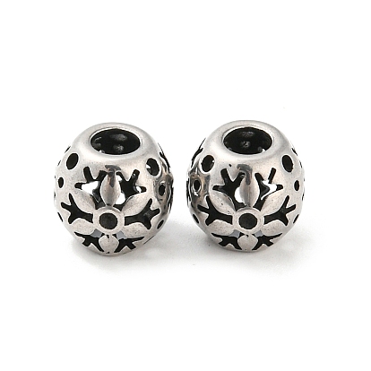 316 Surgical Stainless Steel  Beads, Snowflake