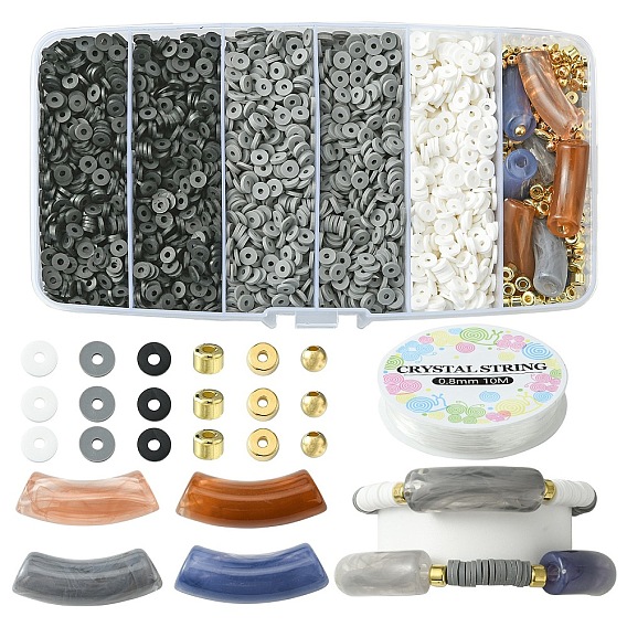 Наборы браслетов своими руками, в том числе бусины из полимерной глины ручной работы, пластиковые прокладки ccb, Акриловые бусины