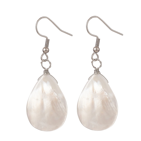 Серьги-капли с подвесками из натуральных ракушек, 316 серьги из хирургической нержавеющей стали для женщин