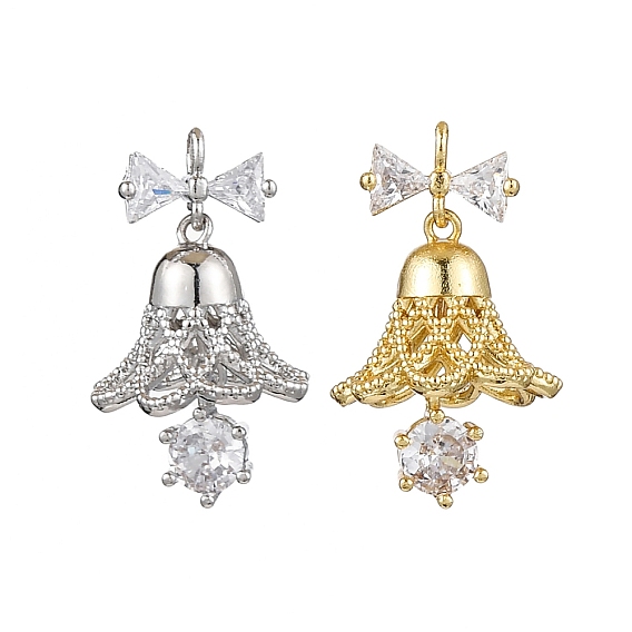 Покрытие стойки латунь с подвесками из фианита, долговечный, без свинца и без кадмия, колокол прелести