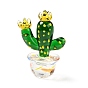 Glass Cactus Display Decorations, Micro Landscape Garden Dollhouse Accessories Pretending Prop Decor