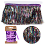 5M Polyester Tinsel Tassel Trimming, Tinsel Fringe, for DIY Craft Sewing Accessories, with 1Roll Sparkle PET Paillette Lace Ribbon