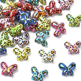 UV-beschichtete, undurchsichtige Acrylperlen mit Leopardenmuster., irisierend, Schmetterling