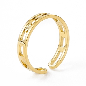 Ионное покрытие (ip) 304 манжетное кольцо из нержавеющей стали с кубическим цирконием для женщин, прямоугольные широкие открытые кольца