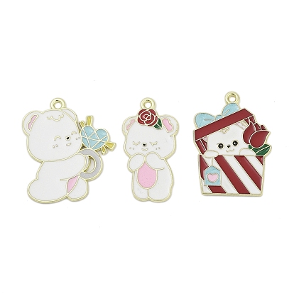 Подвески из сплава с эмалью ко дню святого валентина, медведь