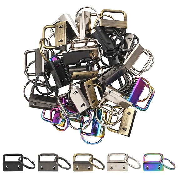 30шт 5 цвета железные концы ленты, с кольцом