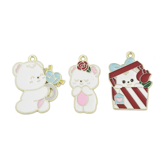 Подвески из сплава с эмалью ко дню святого валентина, медведь