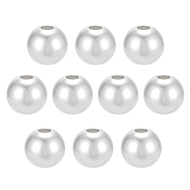 10 шт. 925 бусины из стерлингового серебра, круглые
