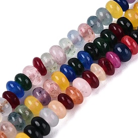 Dyed Natural White Jade Beads Strands, Rondelle