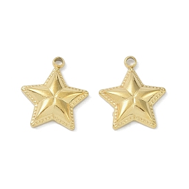 Ion Plating(IP) 304 Stainless Steel Pendants, Star Charm