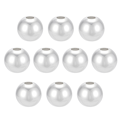 10 шт. 925 бусины из стерлингового серебра, круглые