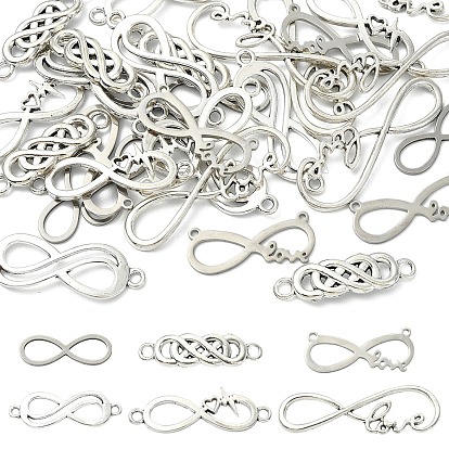 30 шт. 6 стили 201 подвески-соединители из нержавеющей стали и сплава, бесконечность ссылки