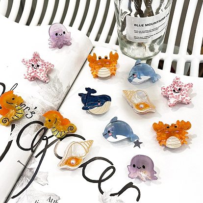 Мини-заколки для волос из ацетата целлюлозы, аксессуары для волос для женщин и девочек