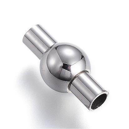 304 Stainless Steel Magnetic Clasps with Glue-in Ends, Column