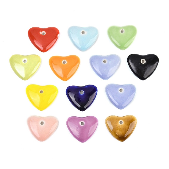 Фарфора ручной работы подвески, сердце прелести