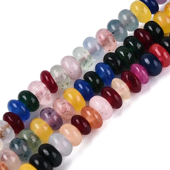 Dyed Natural White Jade Beads Strands, Rondelle