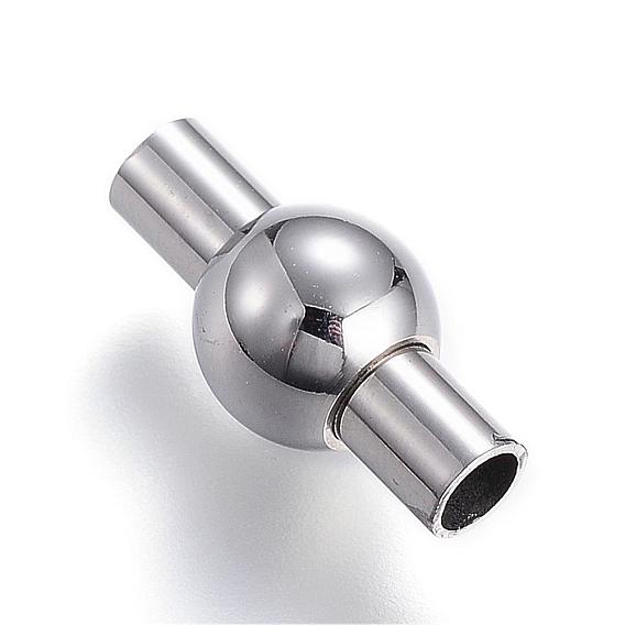 304 Stainless Steel Magnetic Clasps with Glue-in Ends, Column