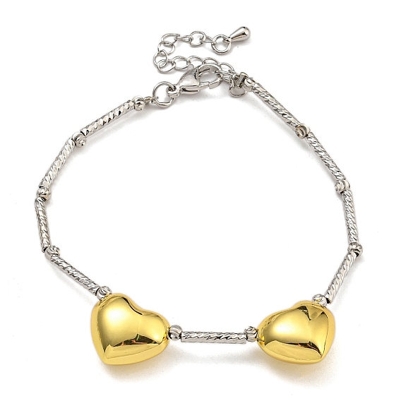 Латунные браслеты с покрытием стойки, без кадмия и без свинца, долговечный, сердце