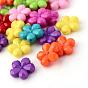 Perles acryliques opaques, fleur, facette