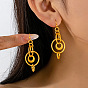 Alloy Dangle Earrings for Women, Multi-Link Circle Rings