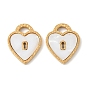 304 подвески-замки-сердечки из нержавеющей стали с натуральным белым корпусом, ионное покрытие (ip)
