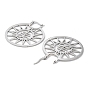 304 Stainless Steel Sun Hoop Earrings, Leviathan Cross Earrings for Women