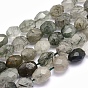 Природные Rutilated кварцевые нити бисера, овальные, граненые