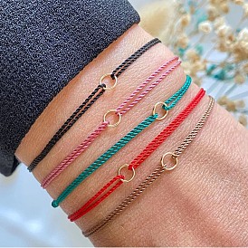 Adjustable Handmade Woven Polyester Cord String Bracelet Sets