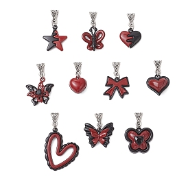 Подвески из сплава с двойным экраном красного и черного цвета, с подвесками из сплава