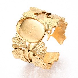 Лист гинкго 304 компоненты манжетного кольца из нержавеющей стали, установка овального кольца, ионное покрытие (ip)