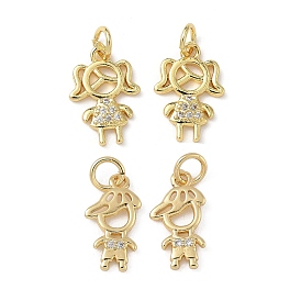 Латунные микро проложить кубического циркония подвески, стойки покрытие, шармы в форме человека , без свинца и без кадмия, долговечный, с целью перехода в кольце