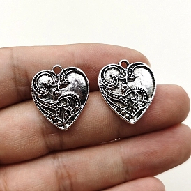 Tibetan Style Zinc Alloy Pendants, Heart Charms