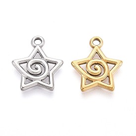 304 подвески из нержавеющей стали, звезда очарование, ионное покрытие (ip)