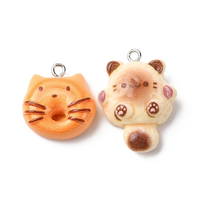 Непрозрачные подвески смолы, кошачье очарование, с железной платиной петлей