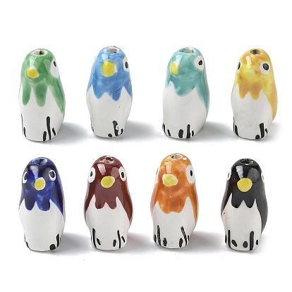 Фарфоровые бусины ручной работы, попугаи, пастельный фарфор