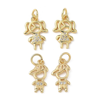 Латунные микро проложить кубического циркония подвески, стойки покрытие, шармы в форме человека , без свинца и без кадмия, долговечный, с целью перехода в кольце
