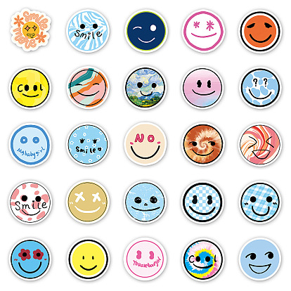 50Pcs Smiling Face Pvc Graffiti stickers for DIY Decorating Luggage, Guitar, Notebook